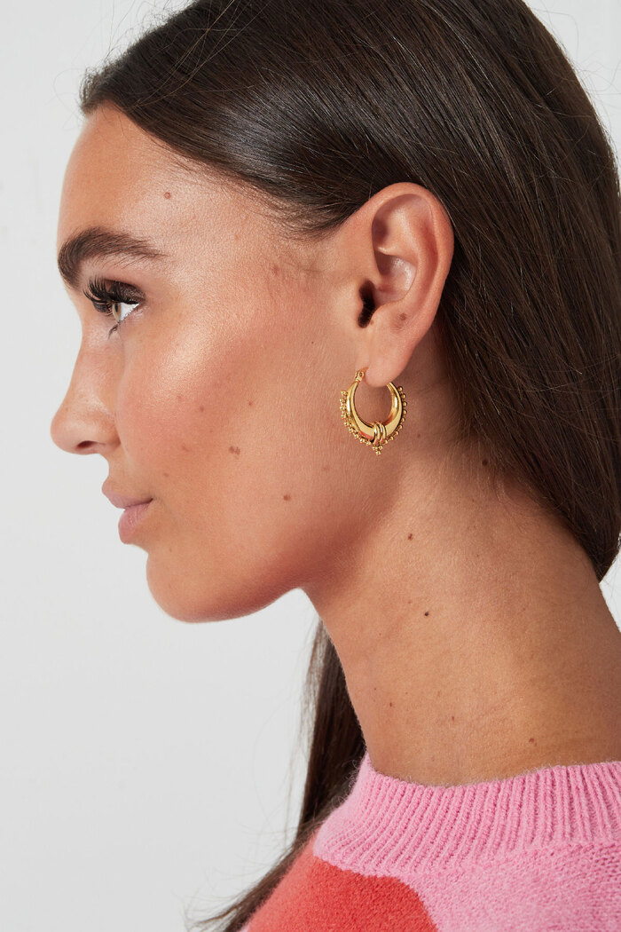 Earrings Saraswati Gold Stainless Steel Immagine4